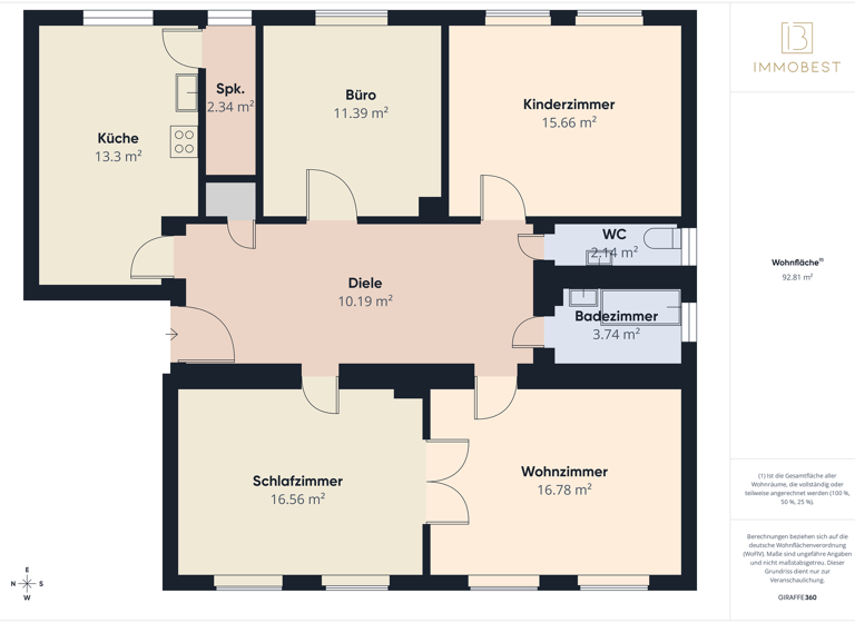 Wohnung zum Kauf 215.000 € 4 Zimmer 92,8 m² 1. Geschoss Lehrte 31275