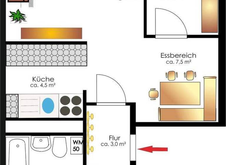 Wohnung zur Miete 321 € 3 Zimmer 56,3 m² 6. Geschoss frei ab sofort Sonnenstraße 30 Hohenstein-Ernstthal 09337