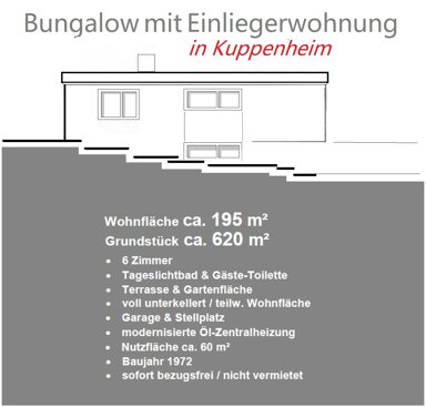 Bungalow zum Kauf 569.000 € 6 Zimmer 195 m² 620 m² Grundstück frei ab sofort Kuppenheim Kuppenheim 76456