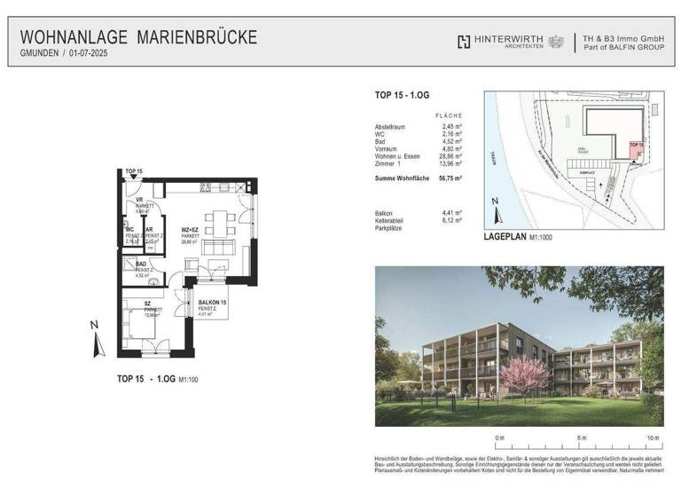 Wohnung zum Kauf - Erstbezug 390.000 € 2 Zimmer 56,8 m² 1. Geschoss Gmunden 4810