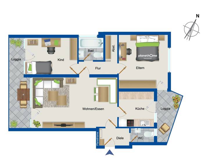Wohnung zum Kauf 149.000 € 3 Zimmer 86 m²<br/>Wohnfläche 2.<br/>Geschoss Stadtmitte Herten 45699