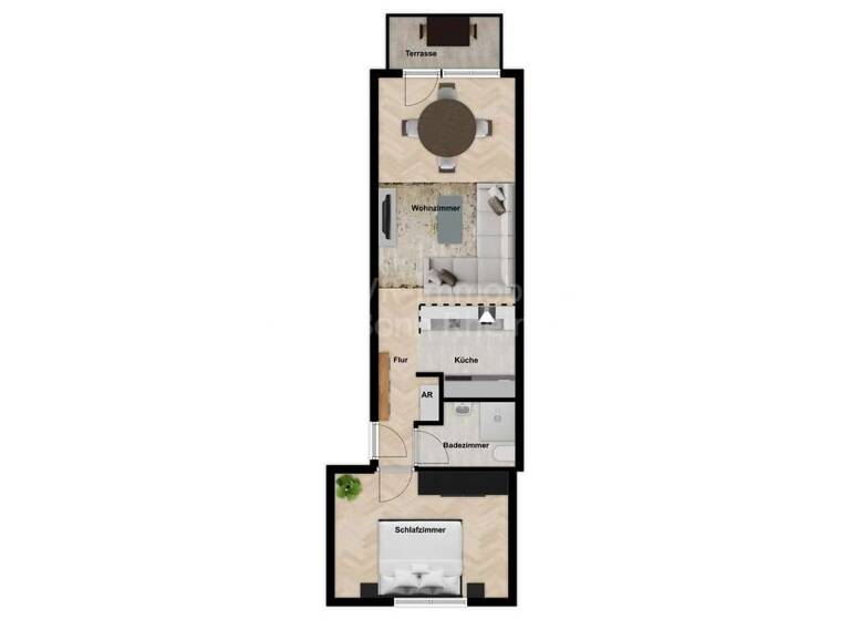 Wohnung zum Kauf 280.000 € 2 Zimmer 52 m² EG Bayenthal Köln 50968