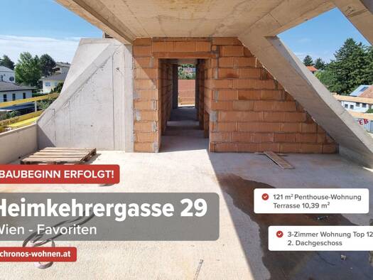 Wohnung zum Kauf - Erstbezug 630.900 € 3 Zimmer 121 m² 3. Geschoss Wien, Favoriten 1100