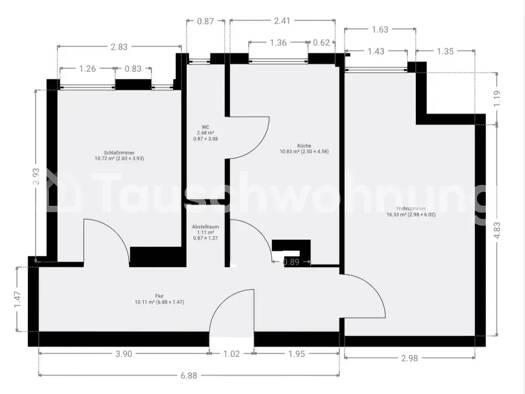 Wohnung zur Miete Tauschwohnung 300 € 2 Zimmer 42 m² 3. Geschoss Handschuhsheim Heidelberg 69121