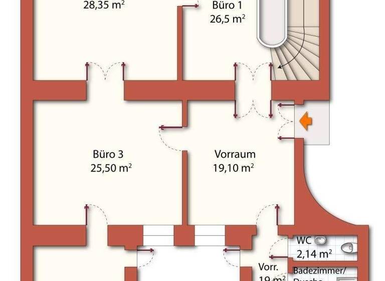 Büro zur Miete - Erstbezug 2.502 € 6 Zimmer Am Heumarkt 17 Wien,Landstraße 1030