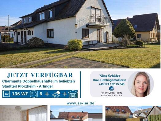 Doppelhaushälfte zum Kauf 340.000 € 6 Zimmer 136,7 m² 458 m² Grundstück Arlinger Pforzheim 75179