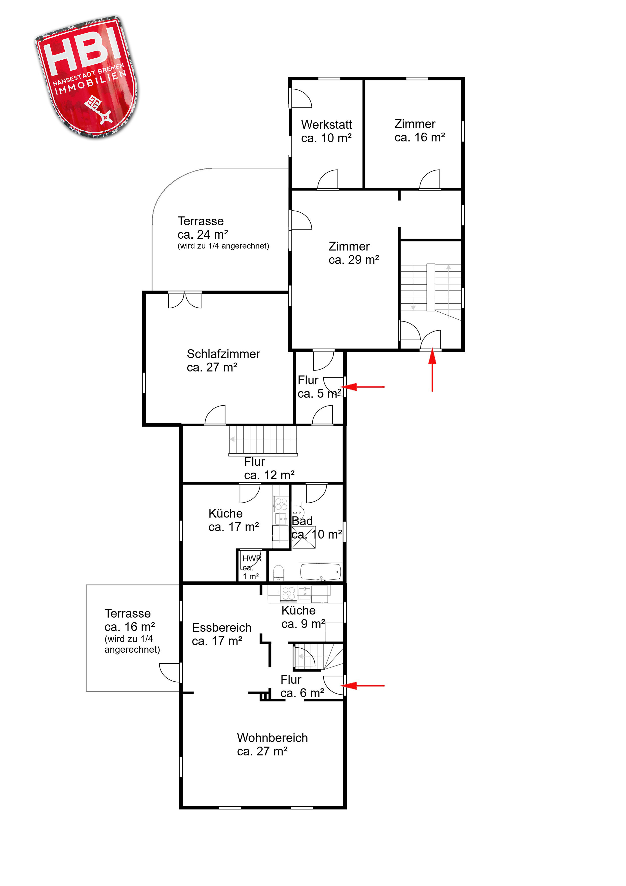 Mehrfamilienhaus zum Kauf 298.000 € 9 Zimmer 318 m²<br/>Wohnfläche 1.663 m²<br/>Grundstück Barschlüte Lemwerder 27809