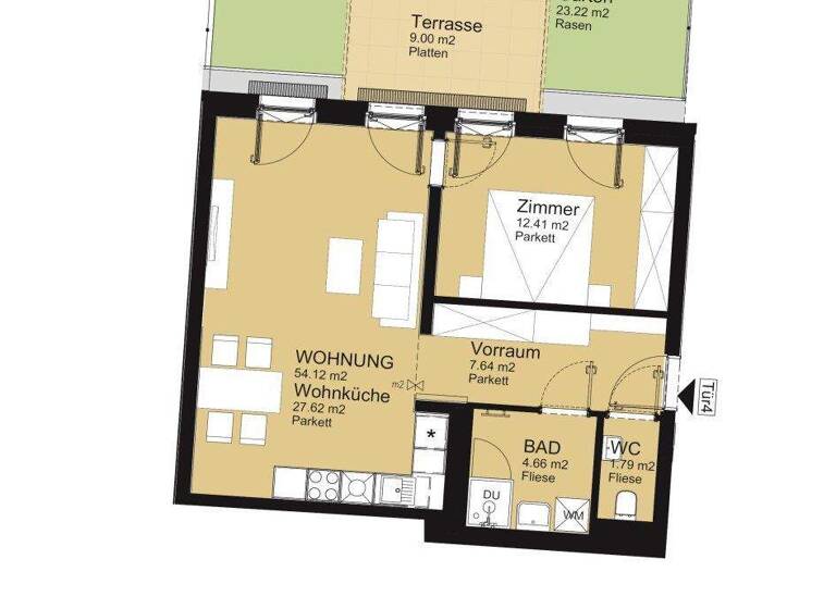 Wohnung zum Kauf - Erstbezug 379.000 € 2 Zimmer 54,1 m² EG Klederinger Straße 151 Wien 1100