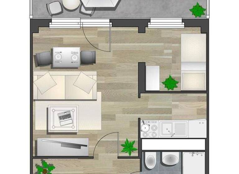 Studio zur Miete 277 € 1 Zimmer 35,9 m² 4. Geschoss Wolgograder Allee 204 Hutholz Chemnitz 09123