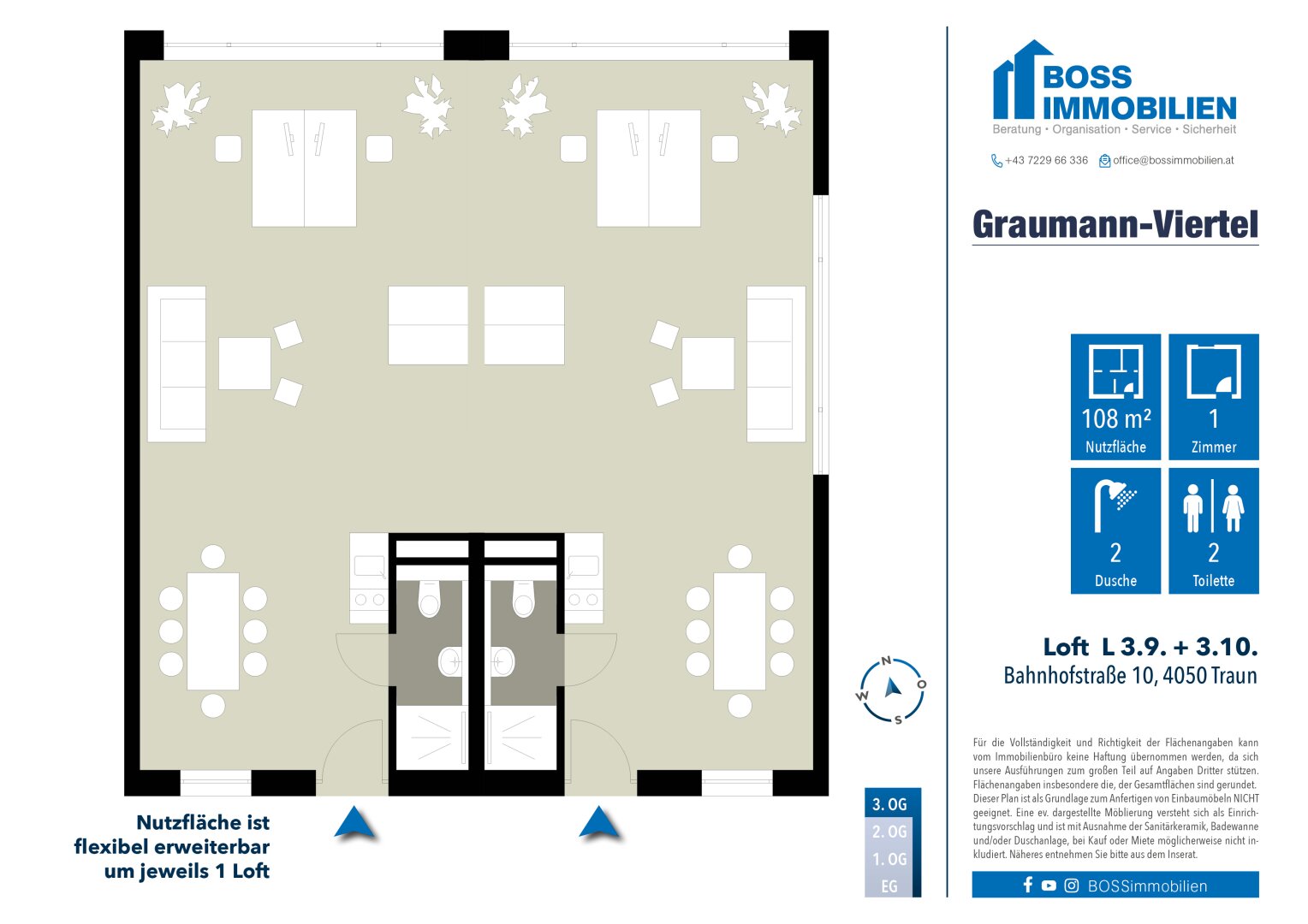 Büro-/Praxisfläche zur Miete provisionsfrei 1.190 € 1 Zimmer Bahnhofstraße 10 Traun 4050