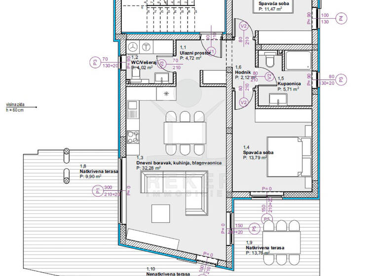 Wohnung zum Kauf - Erstbezug 329.000 € 3 Zimmer 129,4 m² EG Vodice 22211
