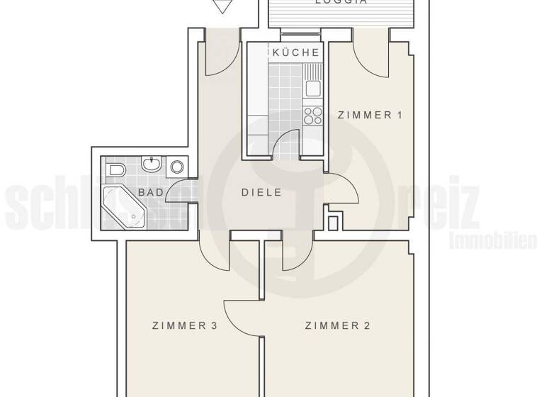 Wohnung zur Miete 680 € 3 Zimmer 76 m² 1. Geschoss Äußere Neustadt Dresden 01099