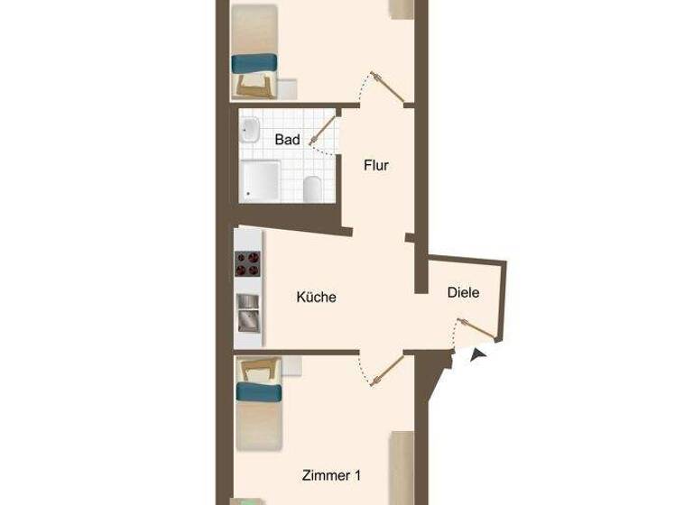 Wohnung zum Kauf 169.000 € 2 Zimmer 47,5 m² 1. Geschoss City Bayreuth 95448