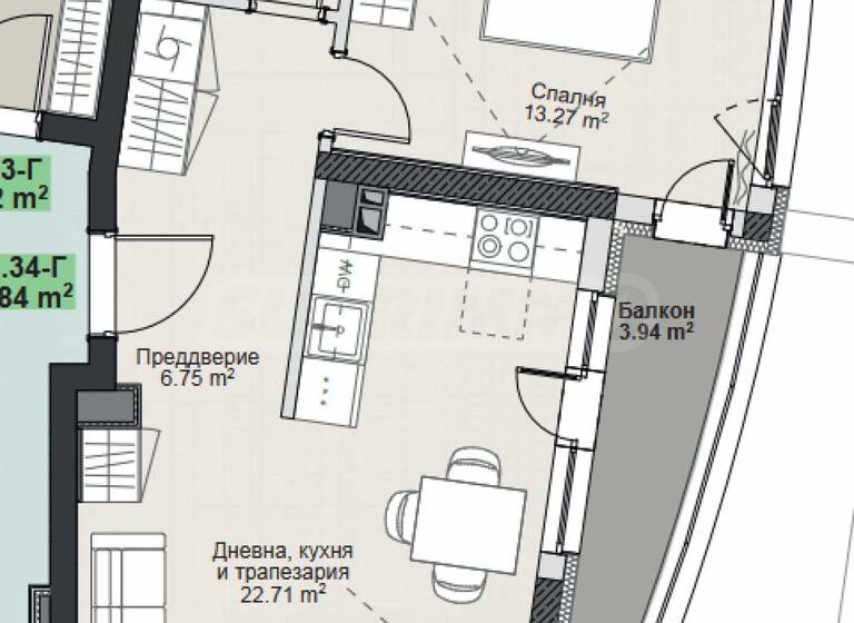 Wohnung zum Kauf 148.000 € 2 Zimmer 76,2 m² Sofia