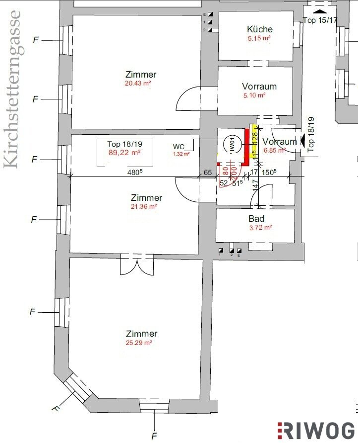 Wohnung zum Kauf 430.000 € 3 Zimmer 89,2 m²<br/>Wohnfläche 2.<br/>Geschoss Hasnerstraße Wien 1160