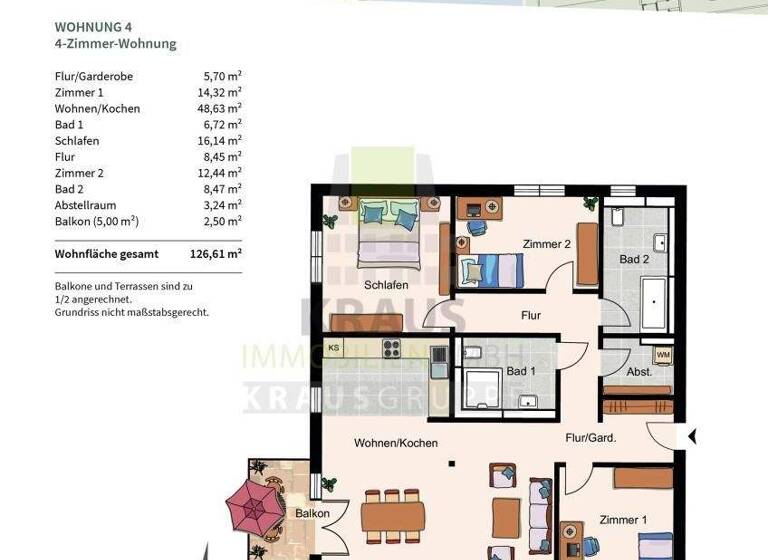 Wohnung zum Kauf - Neubau provisionsfrei 1.159.000 € 4 Zimmer 126,6 m² 1. Geschoss Ziegelhausen Heidelberg 69118