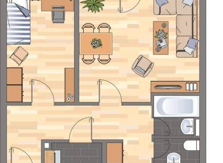 Wohnung zur Miete 555 € 3 Zimmer 64,5 m² EG Lüneburger Ring 18 Vorsfelde Wolfsburg 38448