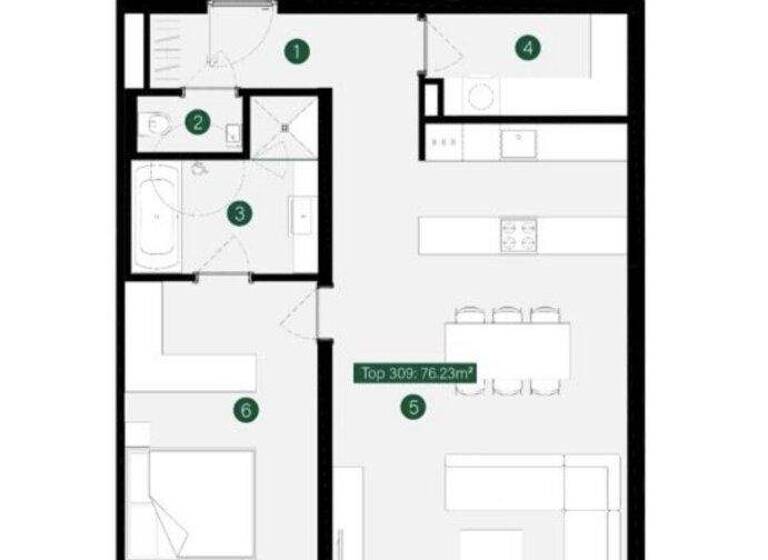 Wohnung zur Miete 997 € 2 Zimmer 76,2 m² 2. Geschoss frei ab 01.05.2026 Klosterneuburg 3400