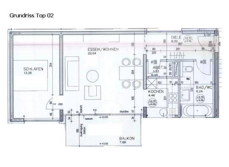 Wohnung zur Miete 895 € 2 Zimmer 53,4 m² 1. Geschoss frei ab 01.04.2026 Dornbirn 6850