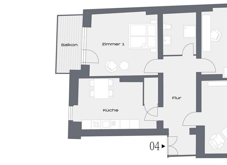 Wohnung zum Kauf 443.000 € 3 Zimmer 107 m² 1. Geschoss Urbanstraße 5 Kreuzberg Berlin 10961