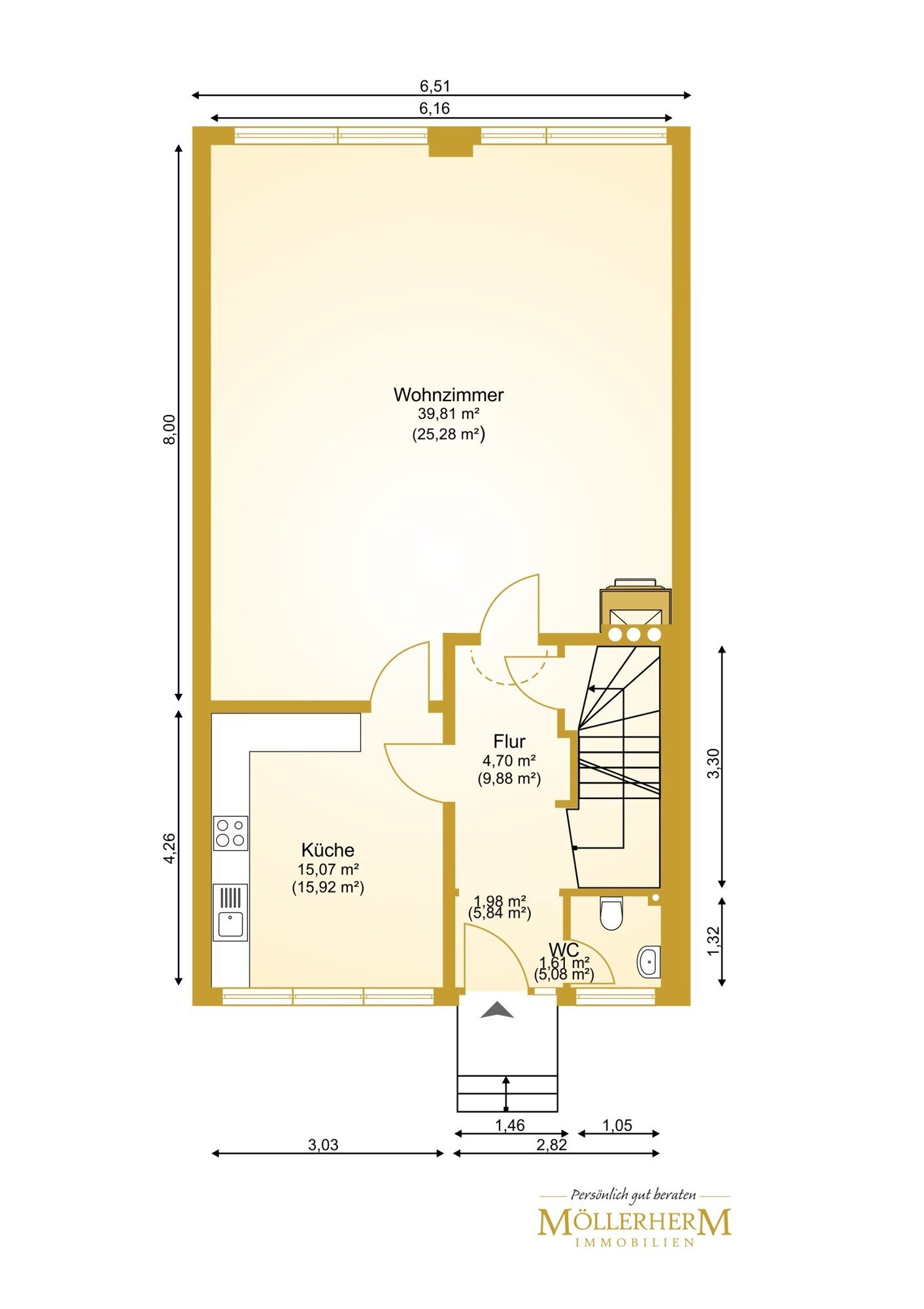 Reihenmittelhaus zum Kauf provisionsfrei 379.000 € 4 Zimmer 109 m²<br/>Wohnfläche 241 m²<br/>Grundstück Eckernförde 24340