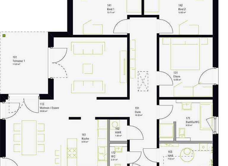 Bungalow zum Kauf - Erstbezug provisionsfrei 490.000 € 4 Zimmer 137 m² 650 m² Grundstück Frohburg 04654