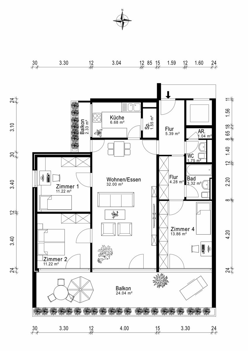 Wohnung zum Kauf 495.000 € 4 Zimmer 103 m²<br/>Wohnfläche 3.<br/>Geschoss Am Wald Taufkirchen 82024