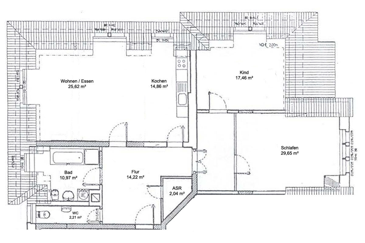 Wohnung zur Miete 1.130 € 3 Zimmer 115,9 m²<br/>Wohnfläche 3.<br/>Geschoss Anton-Graff-Straße 21 Johannstadt-Südost (Anton-Graff-Str.) Dresden 01309