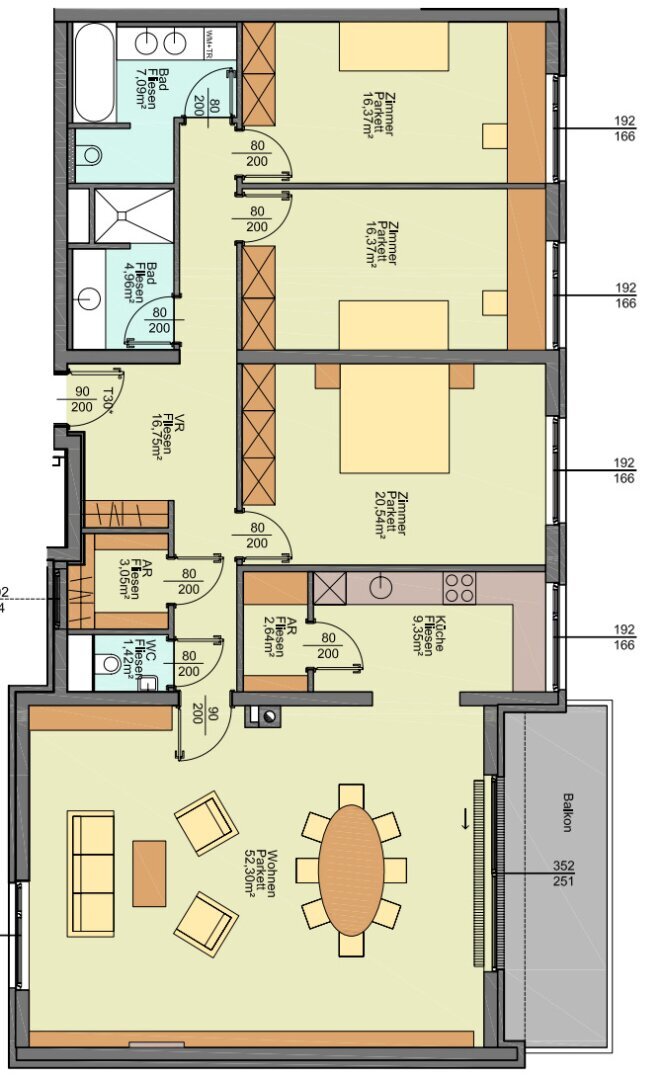 Wohnung zur Miete 2.672 € 4 Zimmer 150,8 m²<br/>Wohnfläche Wien 1190