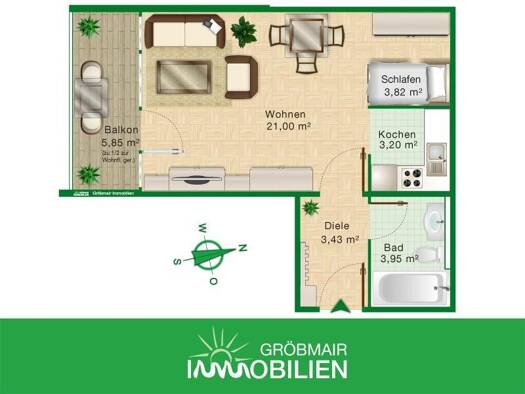 Wohnung zum Kauf 188.000 € 1 Zimmer 37,2 m² Farchet Wolfratshausen 82515