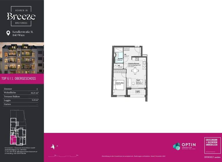 Wohnung zum Kauf - Erstbezug 311.000 € 2 Zimmer 44,2 m² 1. Geschoss frei ab 01.12.2027 Kendlerstraße 31 Wien 1140