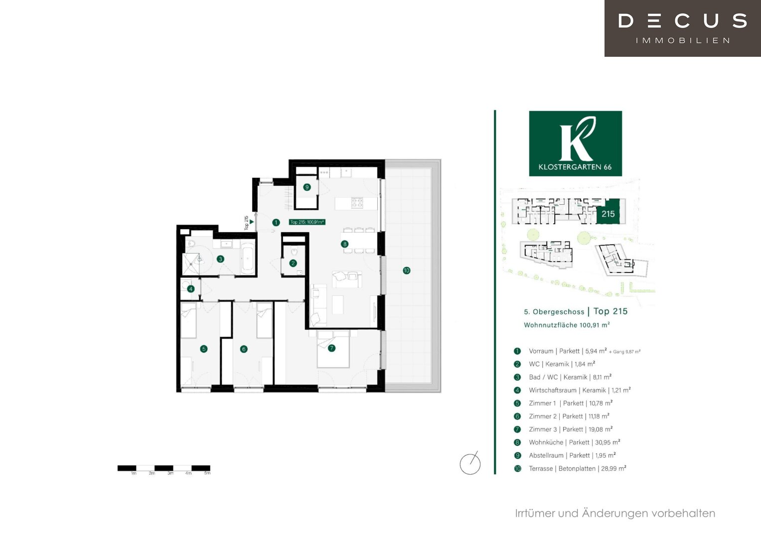 Wohnung zur Miete 1.219 € 4 Zimmer 100,9 m²<br/>Wohnfläche 5.<br/>Geschoss Klosterneuburg 3400