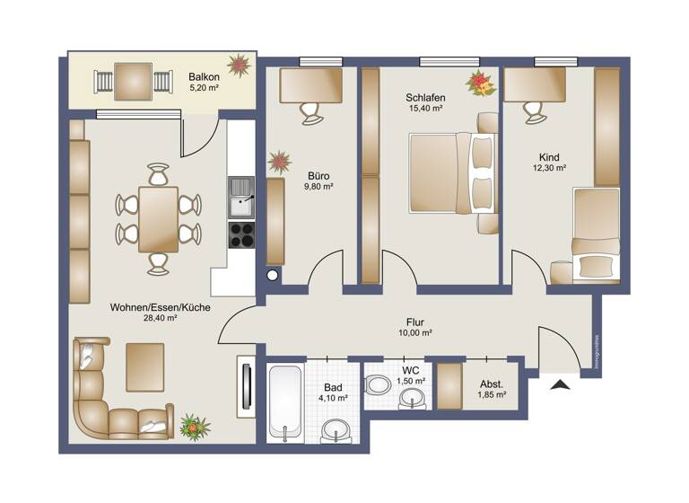 Wohnung zum Kauf 279.800 € 3 Zimmer 90 m² Villacher Vorstadt Klagenfurt 9020