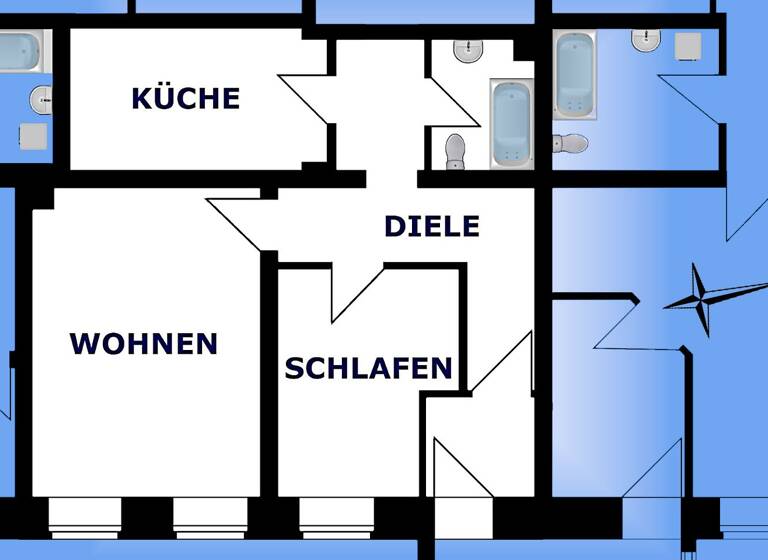 Wohnung zur Miete 309 € 2 Zimmer 62 m² 2. Geschoss Rosa-Luxemburg-Straße 27 Greiz 07973