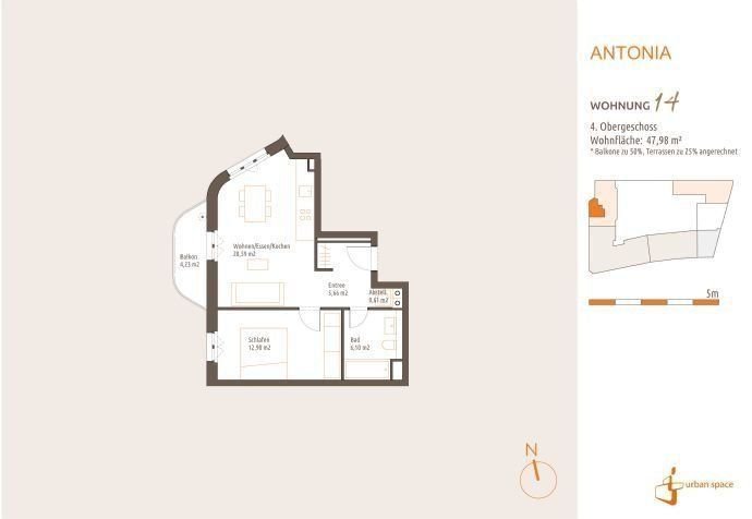 Wohnung zum Kauf provisionsfrei 343.000 € 2 Zimmer 47 m²<br/>Wohnfläche 4.<br/>Geschoss ab sofort<br/>Verfügbarkeit Antonienstraße 2 Reinickendorf Berlin 13405