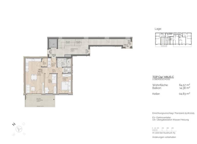 Wohnung zum Kauf 548.000 € 3 Zimmer 64,6 m² 1. Geschoss St. Lorenz 5310