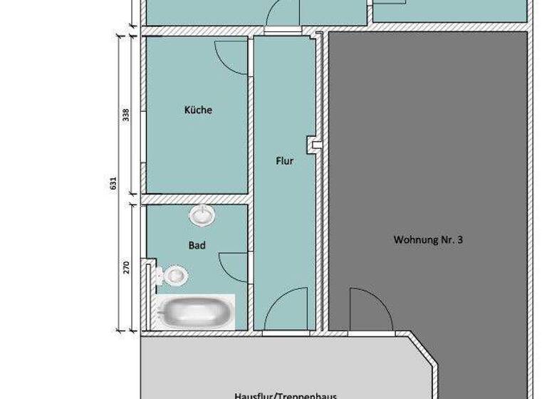 Wohnung zur Miete 330 € 2 Zimmer 61,6 m² 1. Geschoss Kirschau Schirgiswalde-Kirschau 02681