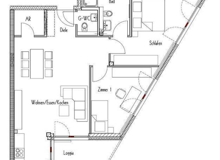 Wohnung zur Miete 1.199 € 3 Zimmer 82,1 m² 2. Geschoss frei ab sofort Orli-Torgau-Straße 50 Weismark-Feyen Trier 54294