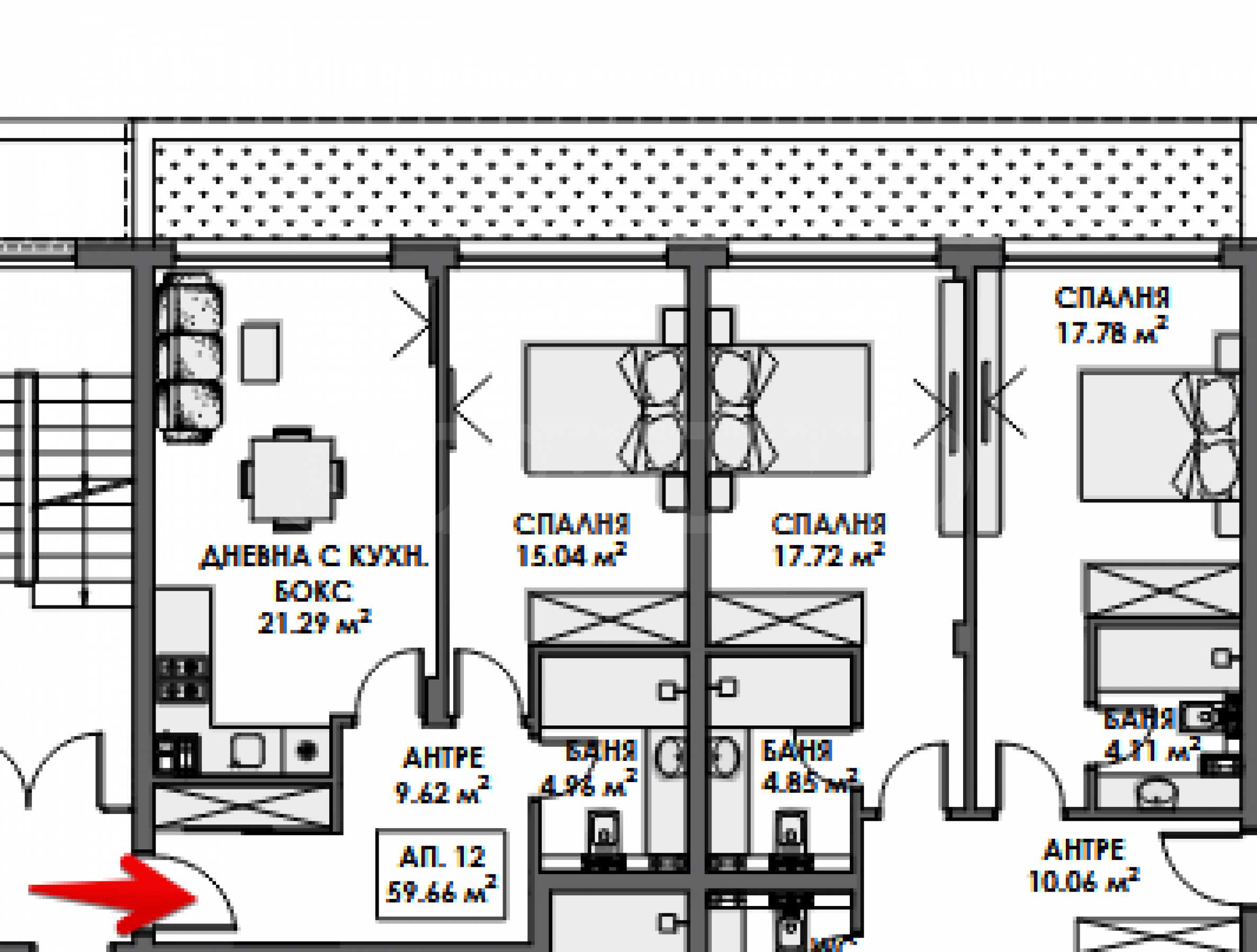 Studio zum Kauf 95.696 € 2 Zimmer 65,6 m²<br/>Wohnfläche Sofia