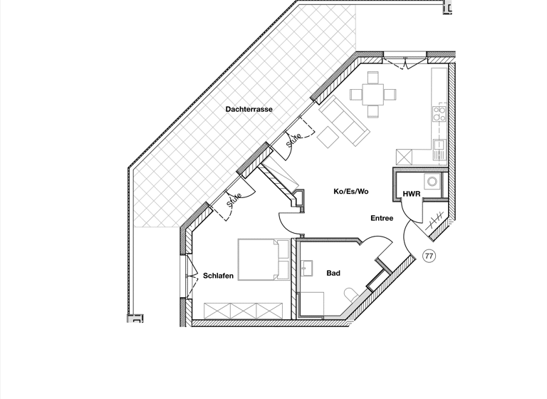 Penthouse zum Kauf provisionsfrei 480.000 € 2 Zimmer 80,9 m²<br/>Wohnfläche Dachgeschoss, 3.<br/>Geschoss Reichelsdorfer Keller Nürnberg 90453