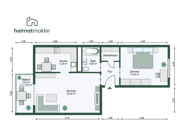 Wohnung zum Kauf 96.000 € 2 Zimmer 55 m² 4. Geschoss Lausen-Grünau Leipzig 04207
