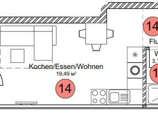 Wohnung zum Kauf provisionsfrei 120.000 € 1 Zimmer 31,4 m² 2. Geschoss frei ab 01.12.2026 Pfullendorf Pfullendorf 88630