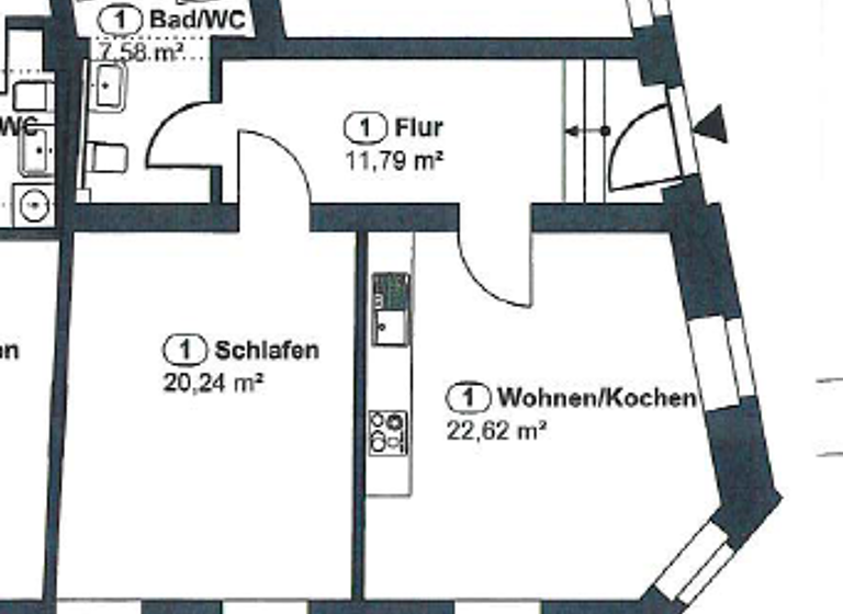 Wohnung zur Miete 592 € 2 Zimmer 62,2 m² frei ab sofort Innenstadt Hof 95028