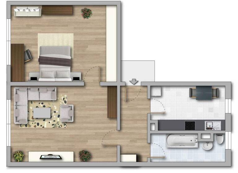 Wohnung zur Miete 263 € 2 Zimmer 46,8 m² 2. Geschoss Kastanienweg 21 Bernburg Bernburg (Saale) 06406