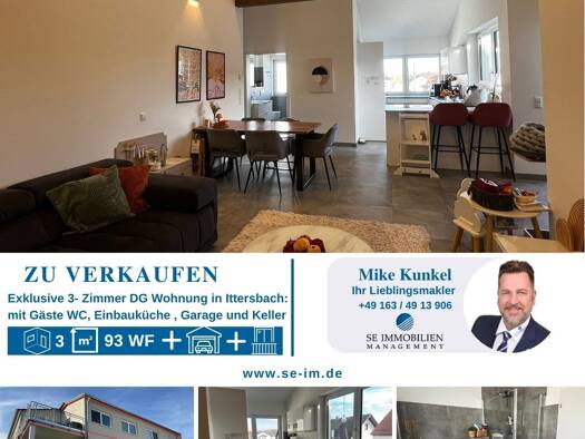 Wohnung zum Kauf 393.000 € 3 Zimmer 93 m² 2. Geschoss Ittersbach Karlsbad 76307