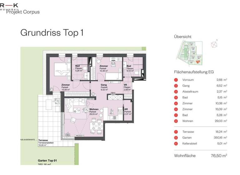 Wohnung zum Kauf - Erstbezug 660.000 € 3 Zimmer 76,5 m² EG Grödig 5082