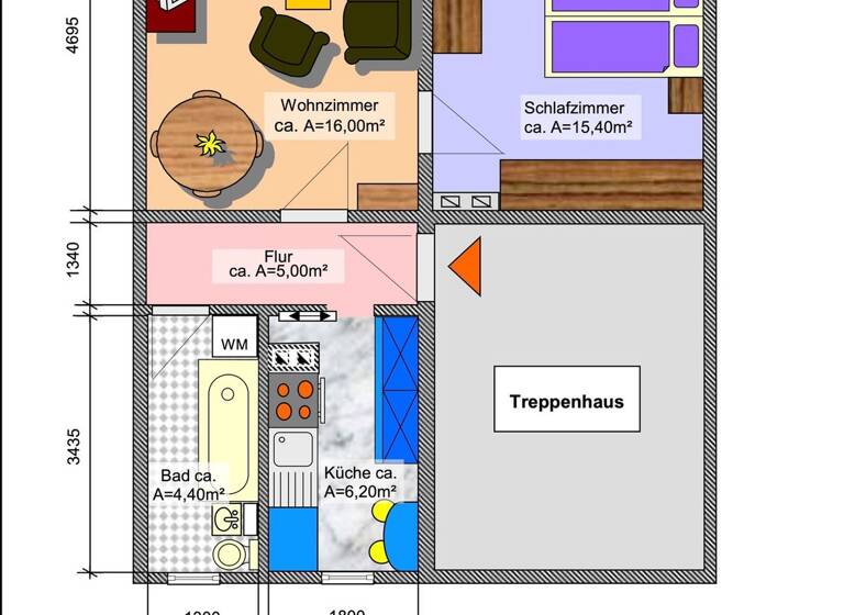 Wohnung zur Miete 331 € 2 Zimmer 49,4 m² Am Hohen Hain 5d Limbach-Oberfrohna 09212