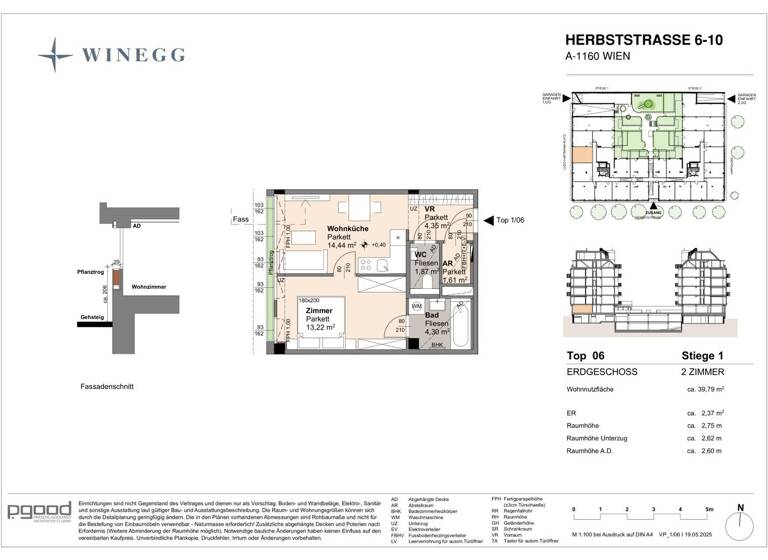 Wohnung zum Kauf - Erstbezug 229.800 € 2 Zimmer 39,8 m² EG Herbststraße 6-10 Wien 1160