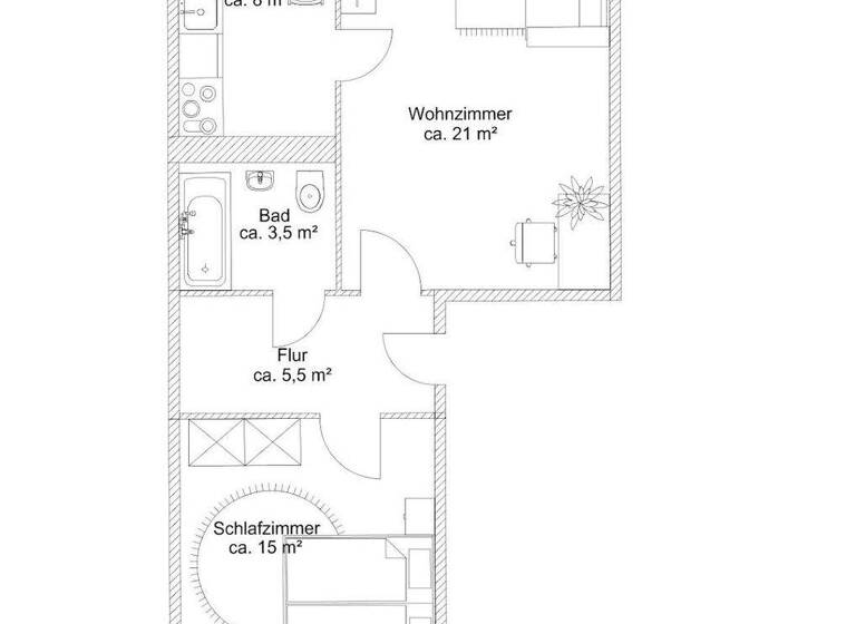 Wohnung zur Miete 425 € 2 Zimmer 53,2 m² 4. Geschoss frei ab 01.04.2026 Marktberg 7 Prenzlau 17291