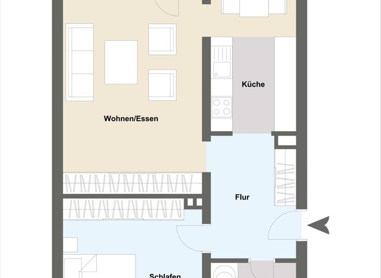 Wohnung zum Kauf 180.000 € 2 Zimmer 62 m²<br/>Wohnfläche Heiderhof Bonn / Heiderhof 53177